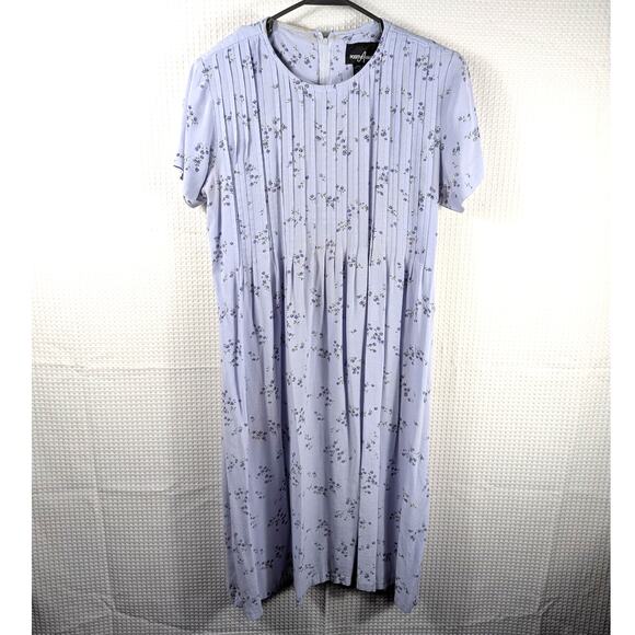 Positive Attitude 12P Vintage 90s Floral Rayon Midi Dress Lavender Sri Lanka - Picture 1 of 4